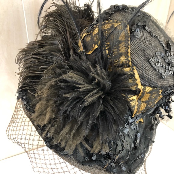 Victorian Sequined Ostrich Feather Hat main image 4